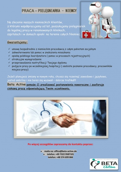 Pielęgniarka – oferty pracy w Niemczech